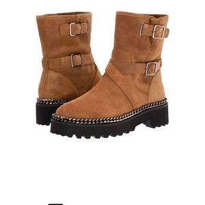 Vince Camuto light brown moto boots. Size 10